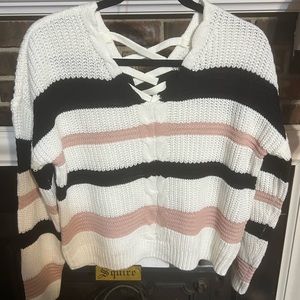 Pink Striped Sweater